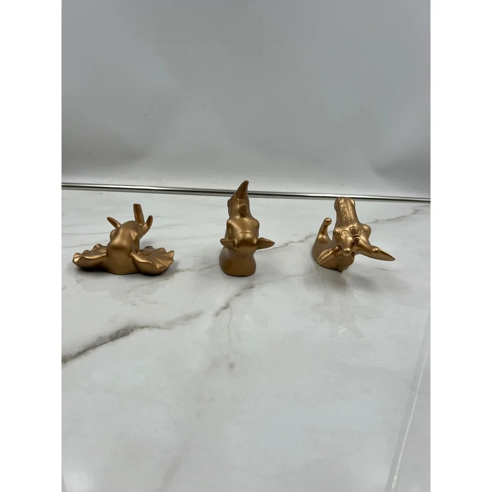 Safari Animal Wall Hooks Set of 3 Gold Plastic Elephant Rhino Giraffe Decor